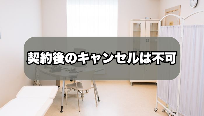 契約後のキャンセルは不可