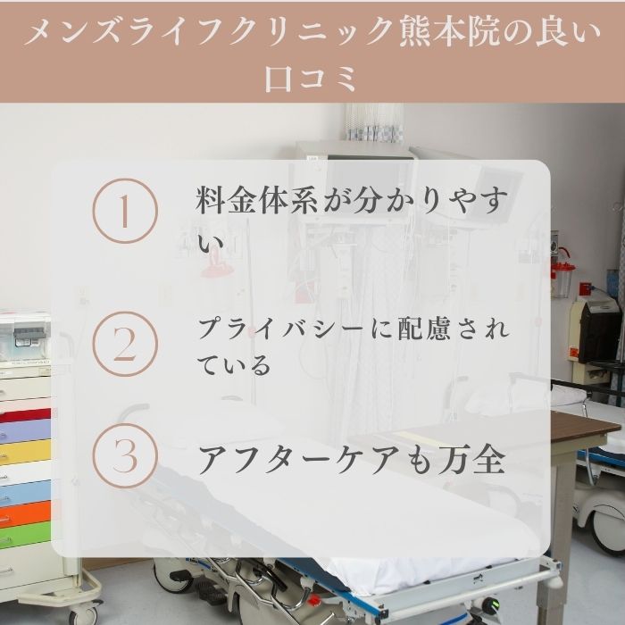 メンズライフクリニック熊本院のいい口コミ